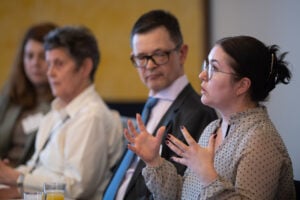 Tonje Elgsås på møte i Europaparlamentet