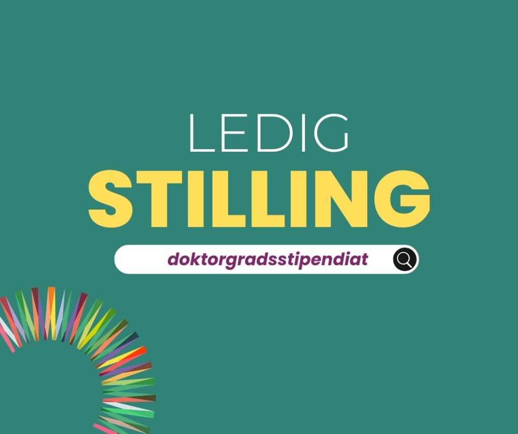 Tekstplakat hvor det står at vi har ledig stillig